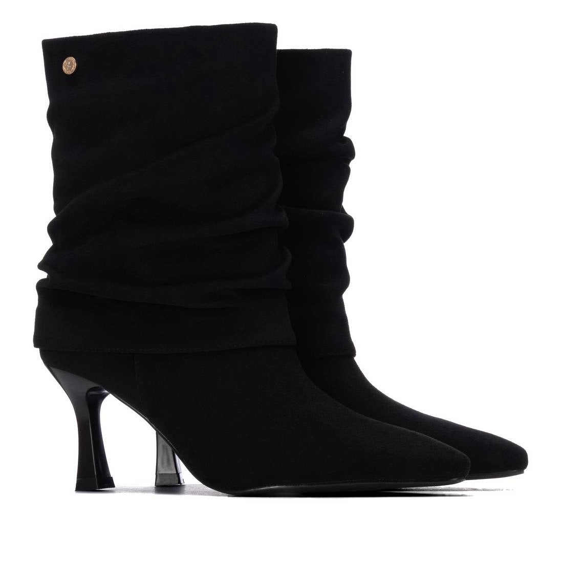 Women's Pointed Toe Suede Cuffed Ankle Booties 146393