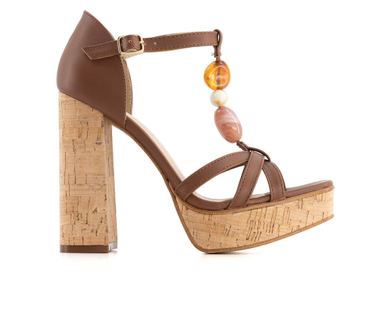 Andrea Women's High Heel Sandals With Ornamental Stones 65082