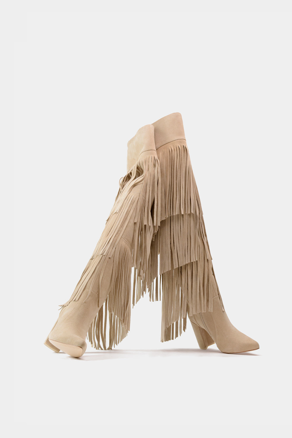 Dante Fringe Leather Tall Boots Vespa For women