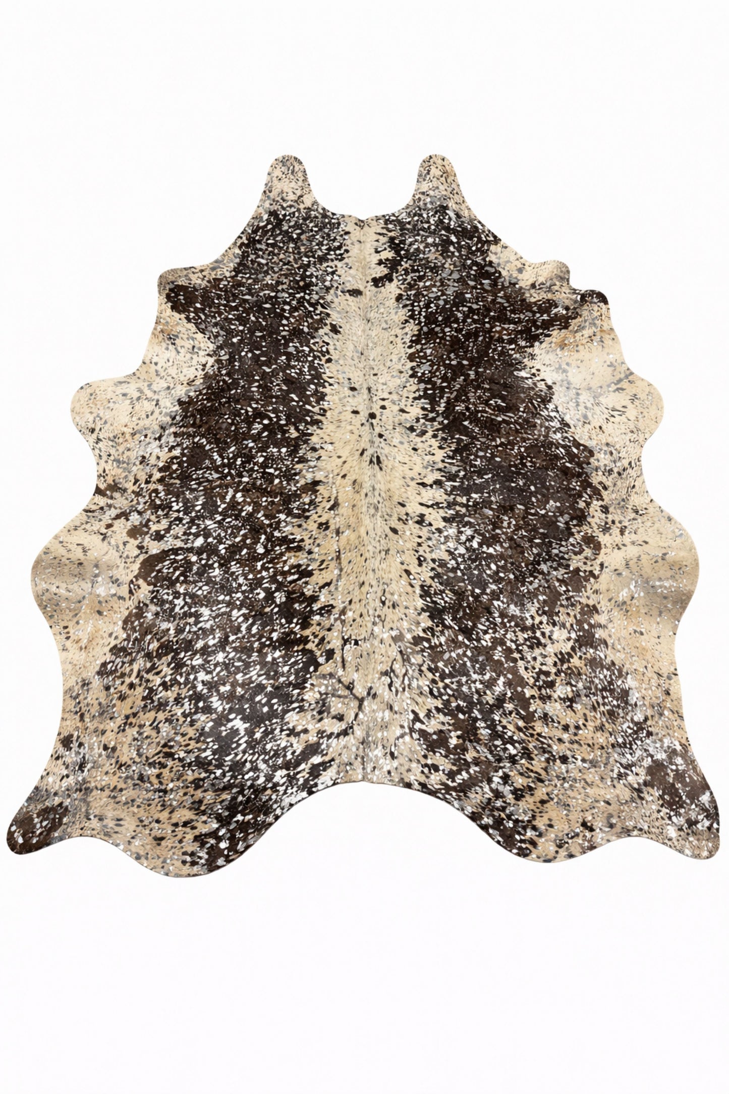 Rhacam Eco Hides Luma Metallic Silver Cowhide Rug 7'1" × 6'3"