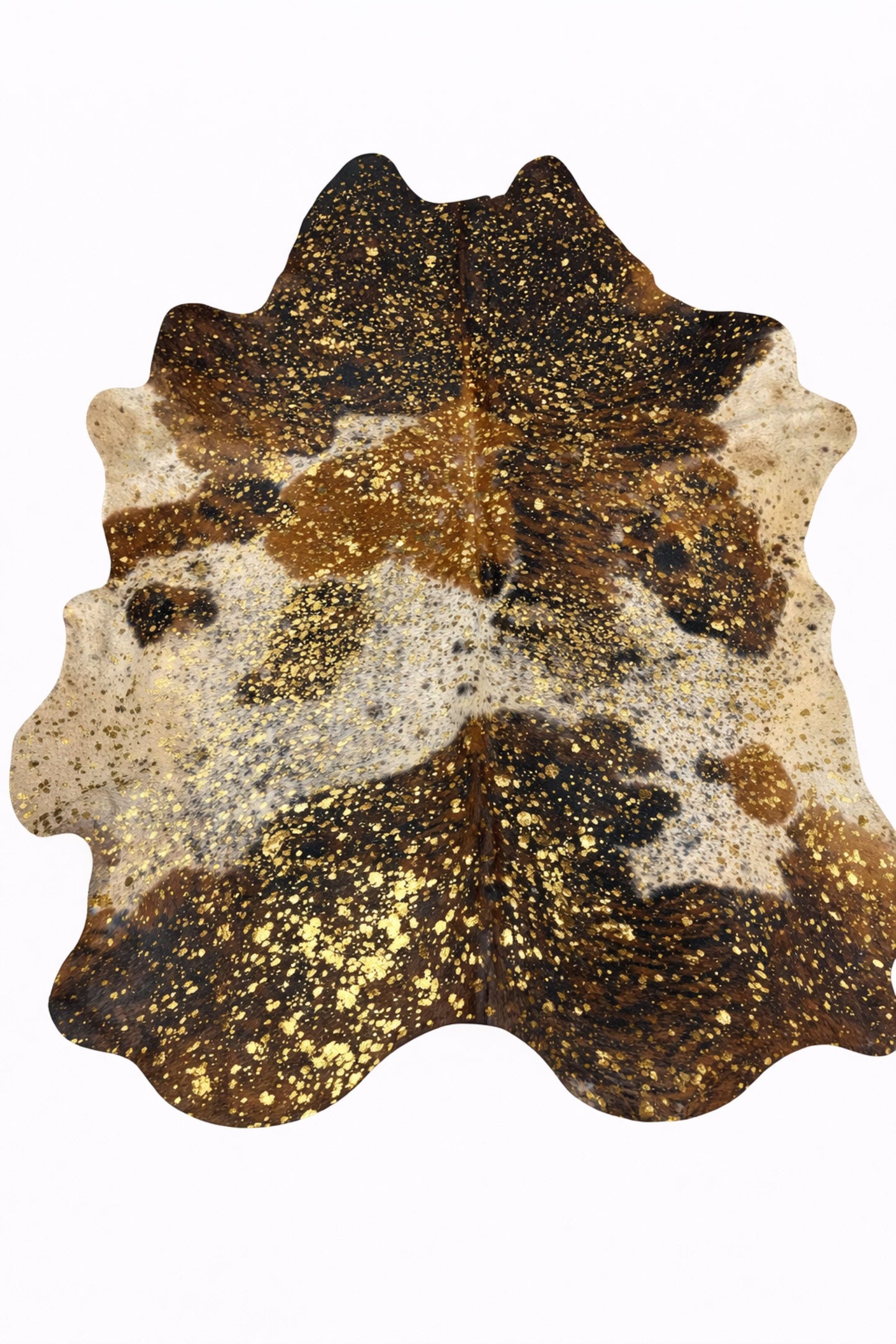 Rhacam Eco Hides Luma Metallic Gold Cowhide Rug 8'3" × 6'11"