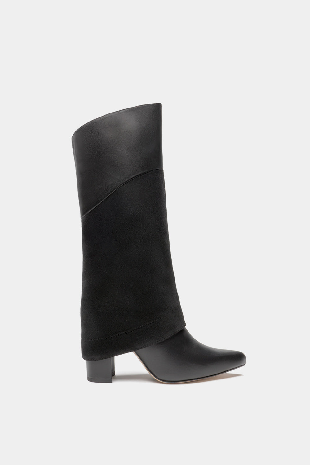 Dante Leather Tall Overlay Boots Vanilla For women