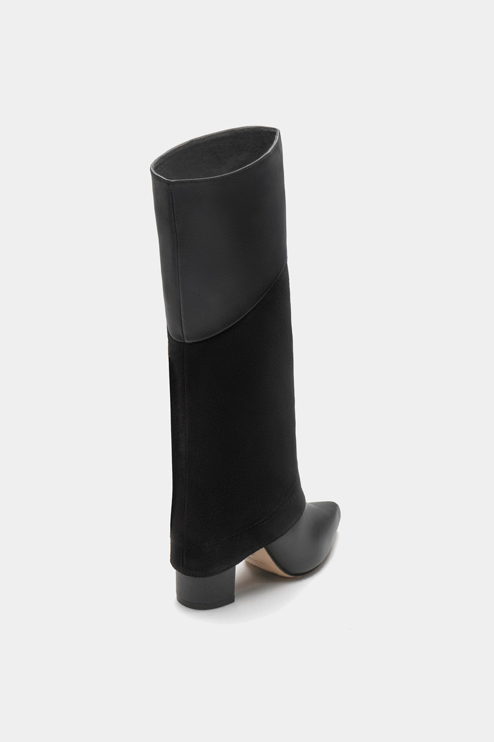 Dante Leather Tall Overlay Boots Vanilla For women