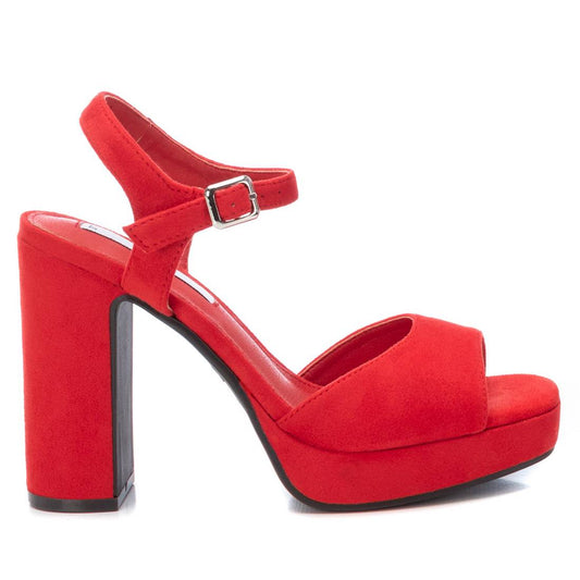 Women's Heel Suede Sandals By XTI, 4529103 Red