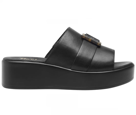 Women´s Leather Slide Sandals 115305 Black