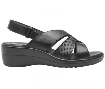 Women´s Leather Slingback Sandals 116009 Black