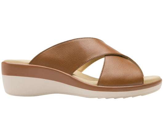 Women´s Leather Slip-On Sandals 116011 Brown