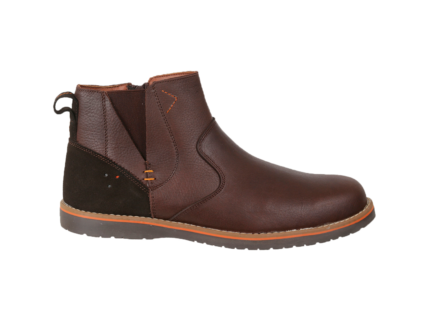 Leather boots brown low ankle