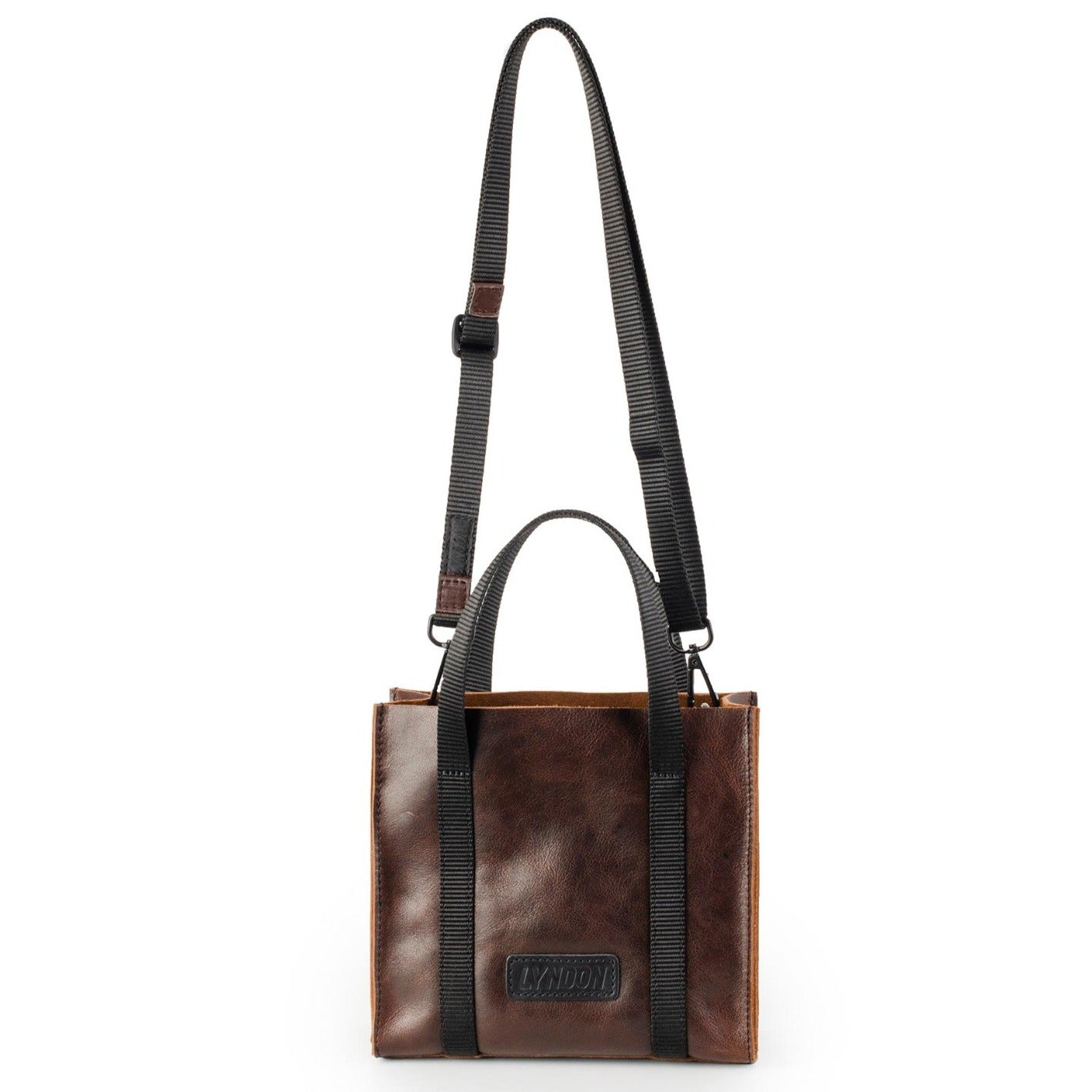 small leather tote bag