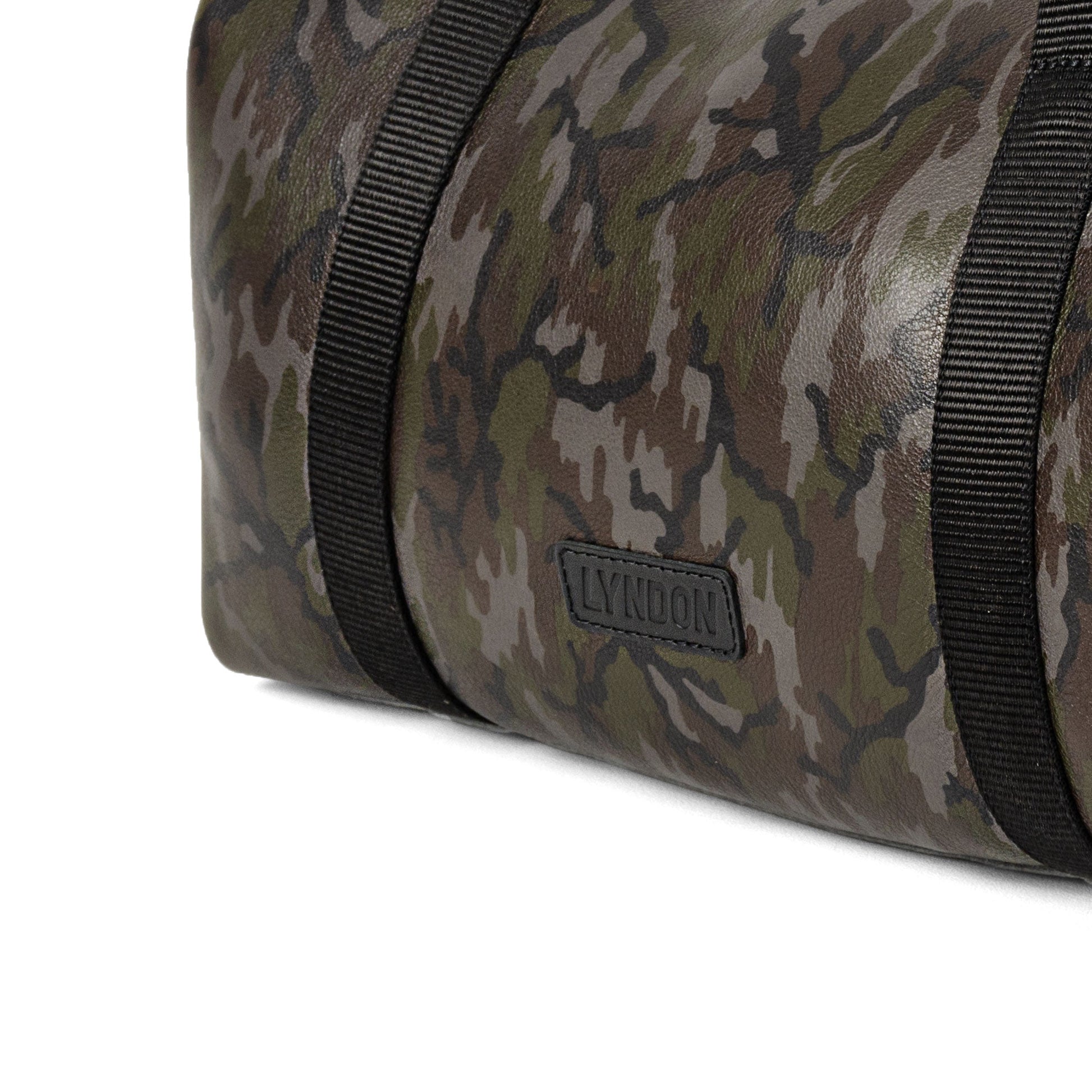 leather small duffle bag camo