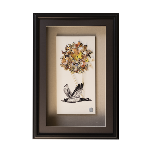 Butterfly Duck - Framed Wall Art - Handmade Limited Edition