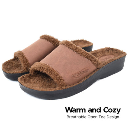 Aerothotic - Aspen Fuzzy Strap Ladies Arch Support Slides