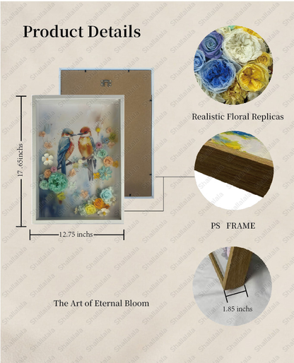 Birds and Love - Preserved Flowers Wall Art