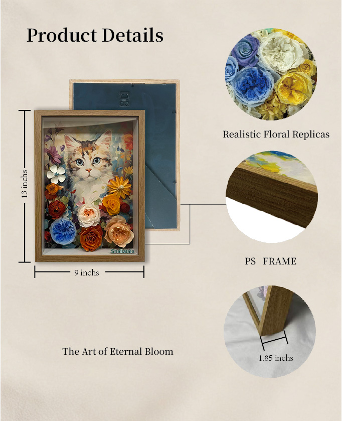 Kitty Portrait - Preserved Flowers Wall Art