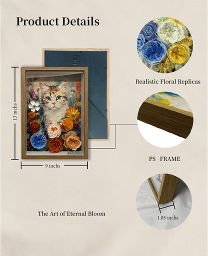 Kitty Portrait - Preserved Flowers Wall Art