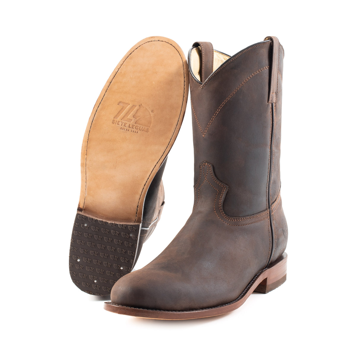 7L SIETE LEGUAS Men's Leather Sole Roper Boot 7L1000L