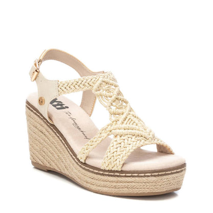 Xti BEIGE TEXTILE LADIES SANDALS 142753