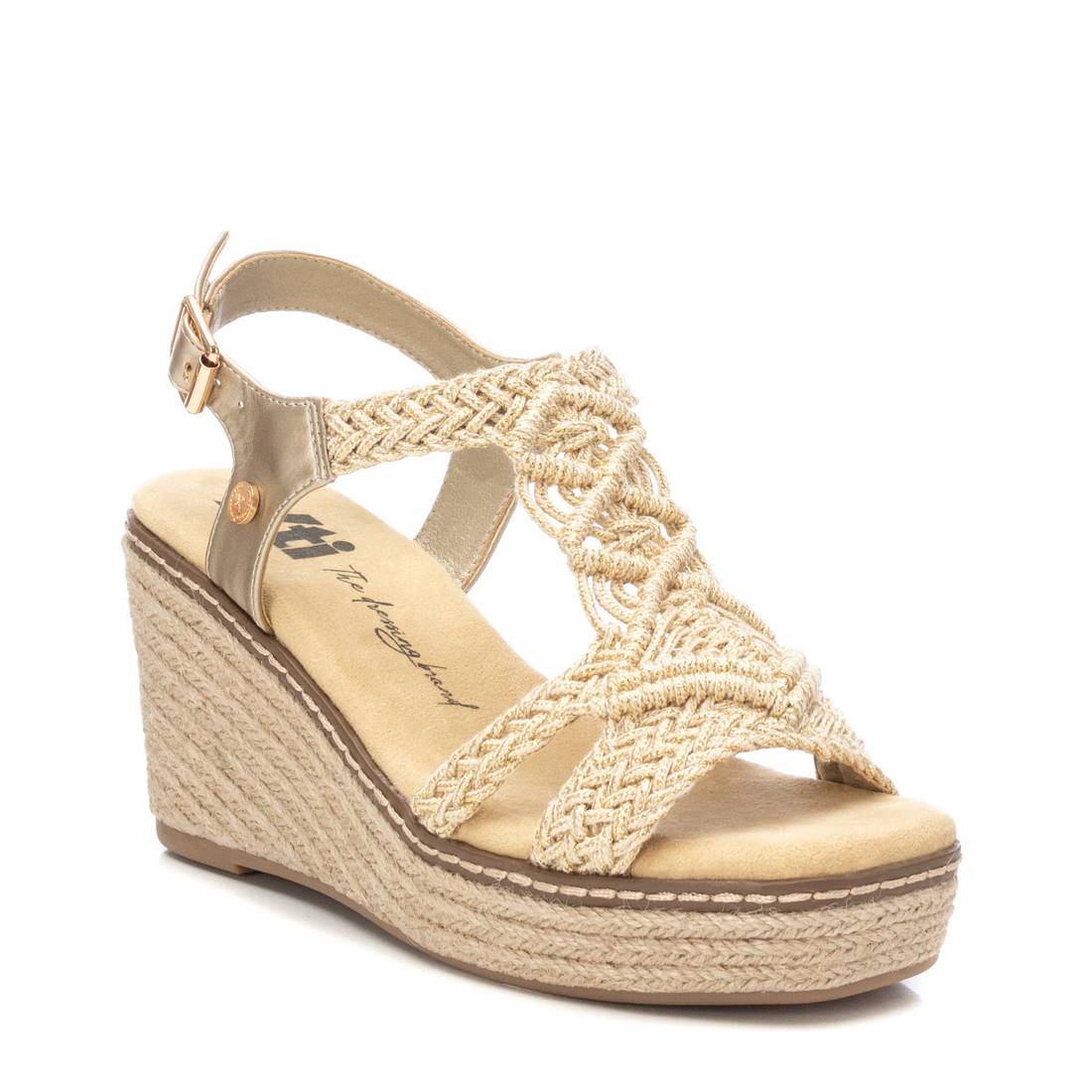Xti GOLD TEXTILE LADIES SANDALS 142753