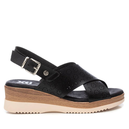 Xti BLACK PU LADIES SANDALS 143852