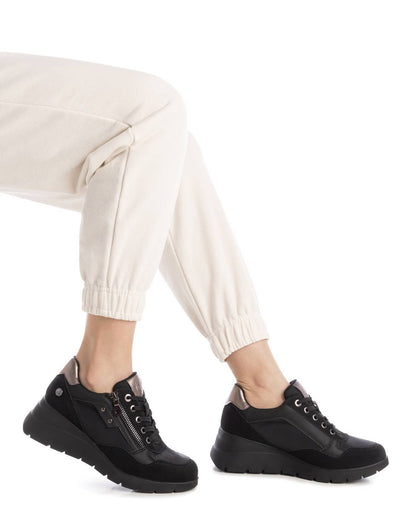 XTI Women's Casual Wedge Lace- Up Sneakers 144500
