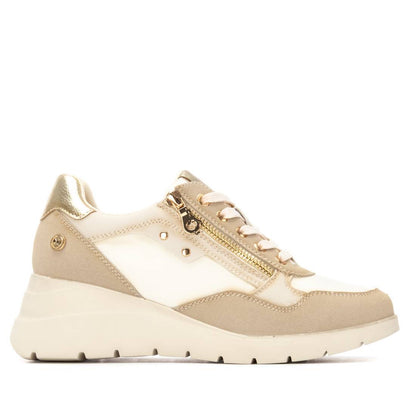 XTI Women's Casual Wedge Lace- Up Sneakers 144500