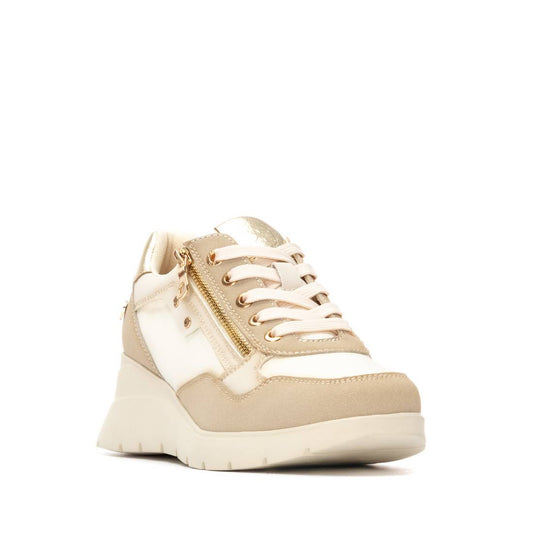 XTI Women's Casual Wedge Lace- Up Sneakers 144500