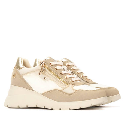 XTI Women's Casual Wedge Lace- Up Sneakers 144500