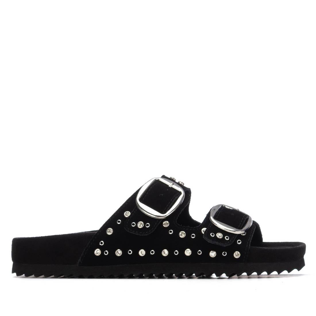 Xti BLACK SUEDE LADIES SANDALS 145066