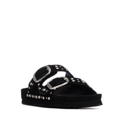 Xti BLACK SUEDE LADIES SANDALS 145066