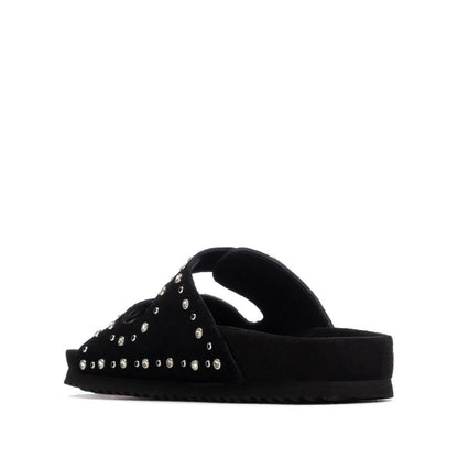 Xti BLACK SUEDE LADIES SANDALS 145066