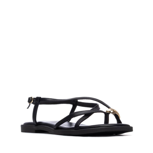 Xti BLACK PU LADIES SANDALS 145358