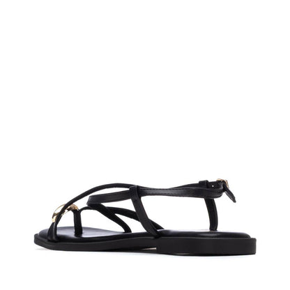 Xti BLACK PU LADIES SANDALS 145358