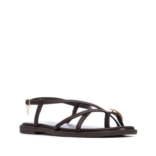 Xti BROWN PU LADIES SANDALS 145358