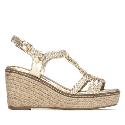 Xti GOLD TEXTILE LADIES SANDALS 145456