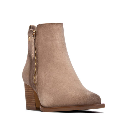 XTI Women's Block Heel Suede Ankle Booties 146103