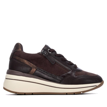 XTI Women's Casual Wedge Lace- Up Sneakers 146169