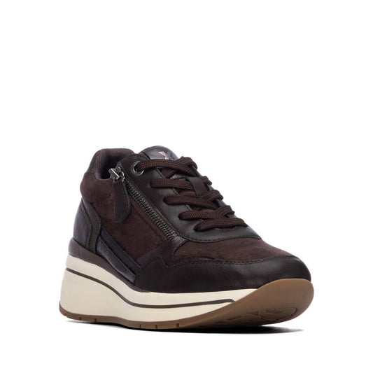 XTI Women's Casual Wedge Lace- Up Sneakers 146169