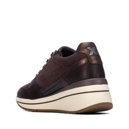 XTI Women's Casual Wedge Lace- Up Sneakers 146169