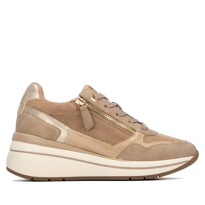 XTI Women's Suede Wedge Lace- Up Sneakers 146169