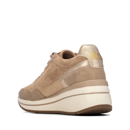 XTI Women's Suede Wedge Lace- Up Sneakers 146169