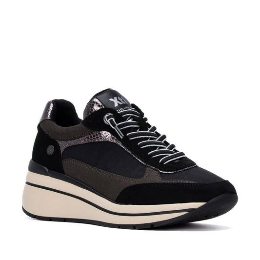 XTI Women's Casual Suede Wedge Sneakers 146170