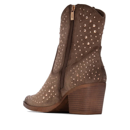 XTI Women's Suede Italian Western Ankle Booties 146192