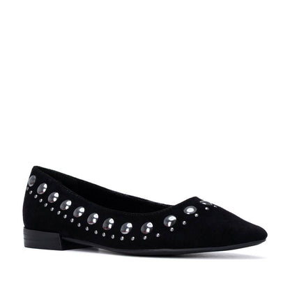 XTI Women's Studded Suede Ballet Flats 146223