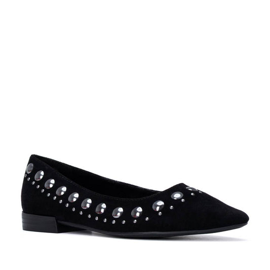 XTI Women's Studded Suede Ballet Flats 146223