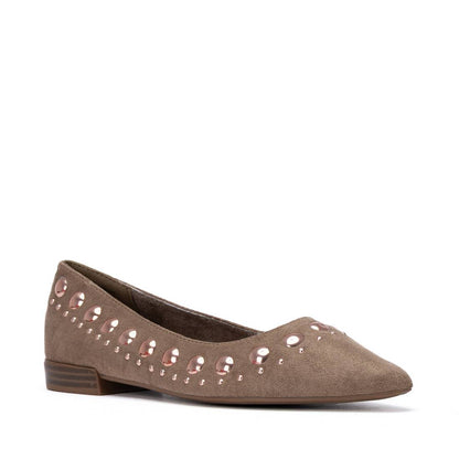 XTI Women's Studded Suede Ballet Flats 146223