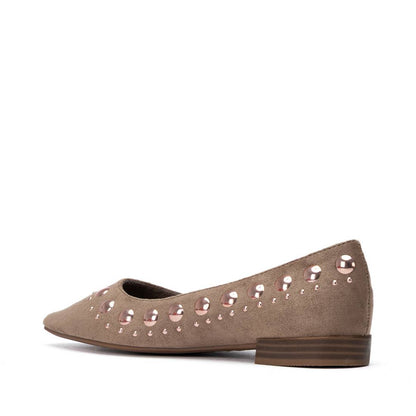 XTI Women's Studded Suede Ballet Flats 146223