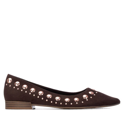 XTI Women's Studded Suede Ballet Flats 146223