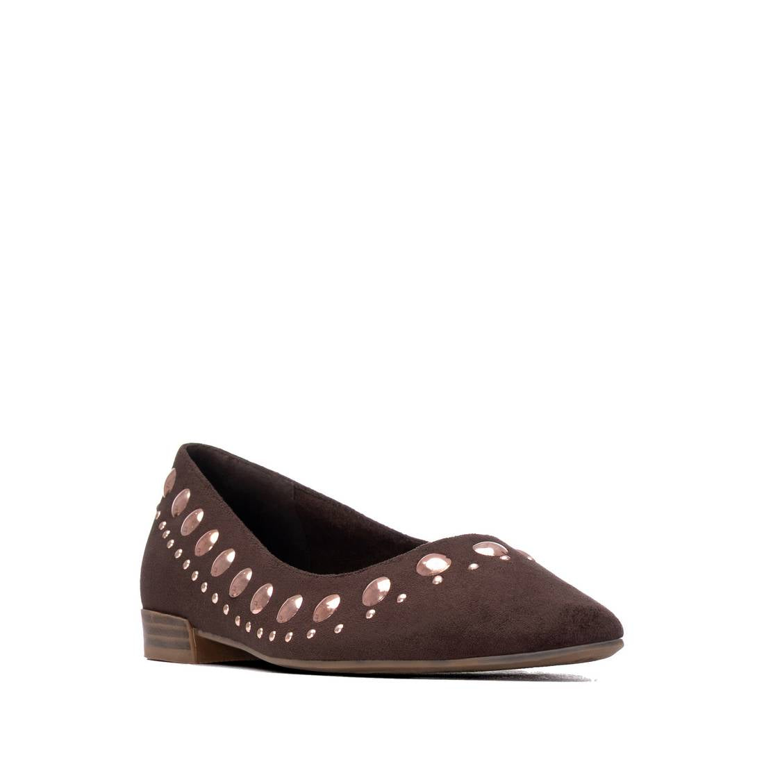 XTI Women's Studded Suede Ballet Flats 146223