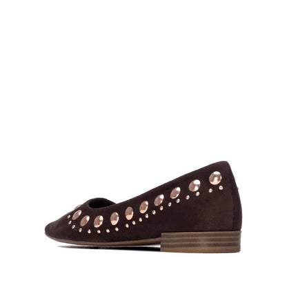 XTI Women's Studded Suede Ballet Flats 146223