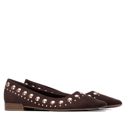 XTI Women's Studded Suede Ballet Flats 146223